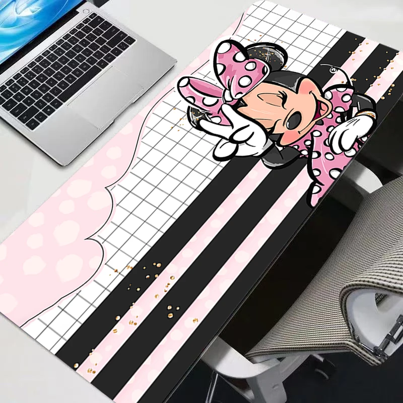 Gaming mouse pad mickey e minnie kawaii grande anime computador gamer mesa mouse tapete para cs go escritório portátil kawaii mousepad