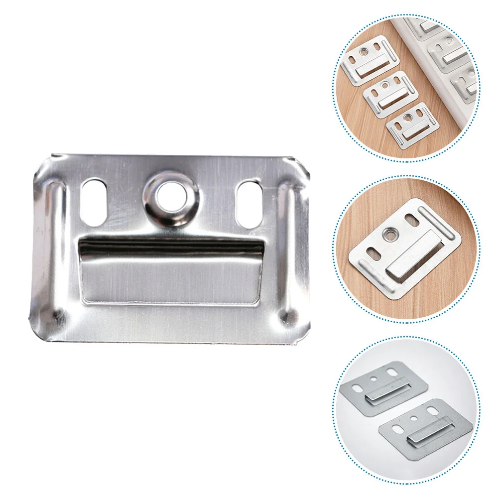 100 Pcs Cabinet Door Hinges Bamboo Fiber Board Wall Mounted Shelves Integrated Panel Buckle Stainless Steel