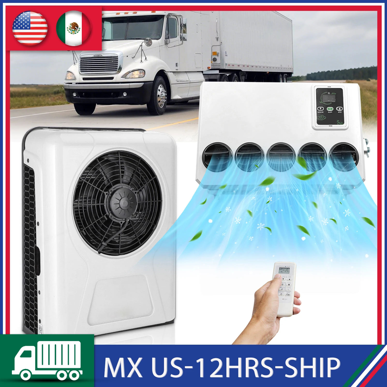 

12V 24V DC Volt Air Conditioner for RV Truck Camping Van Excavator Agricultural Vehicle Trailer Roof - New Roof AC Unit