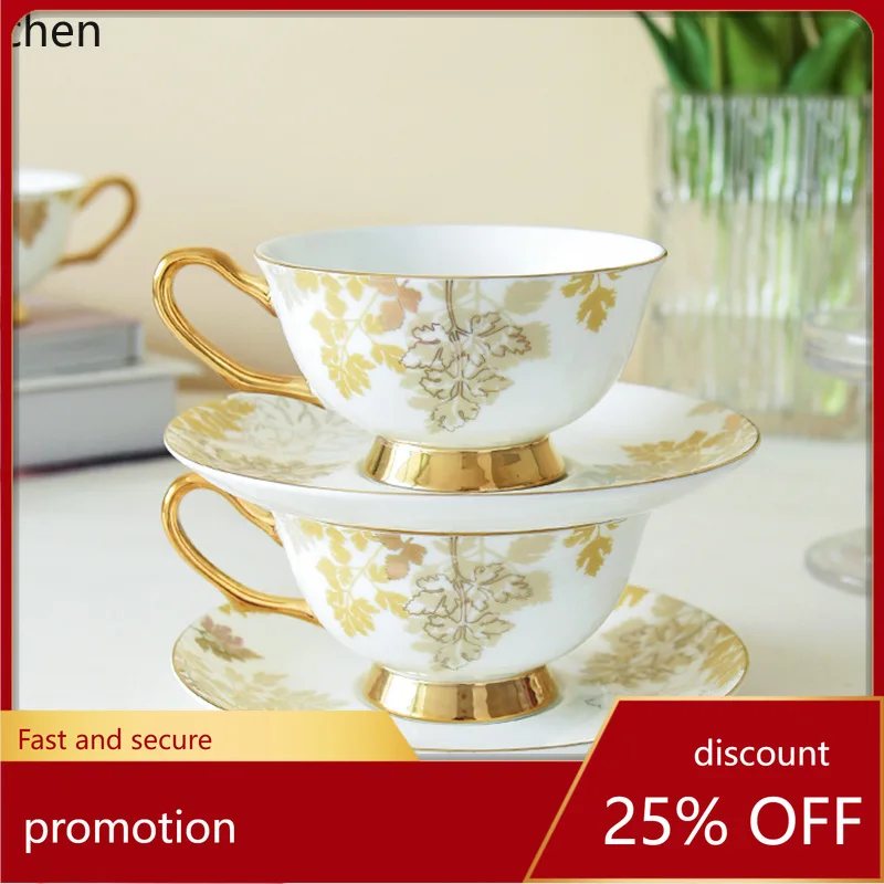 

Zml bone china coffee cup afternoon tea cup high-value and saucer set - elegant breakfast cup for women