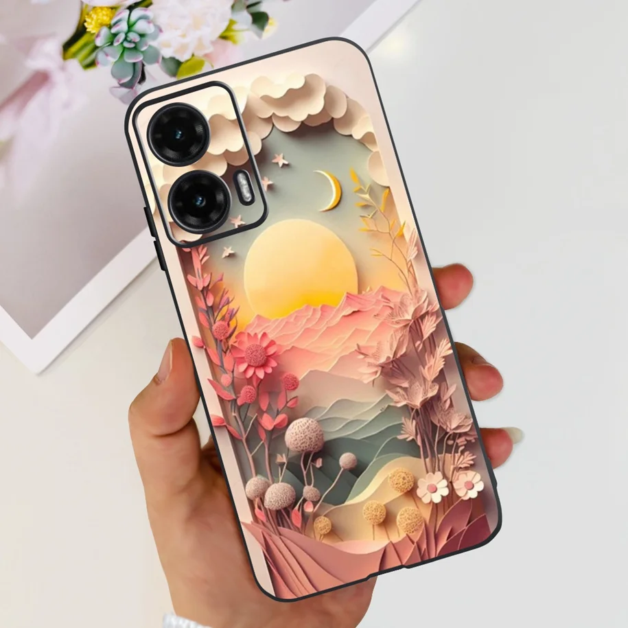 For Motorola Moto G35 5G Case Lovely Panda Cartoon Soft Silicone Black TPU Matte Phone Cover For Moto G35 2024 G 35 MotoG35 Capa