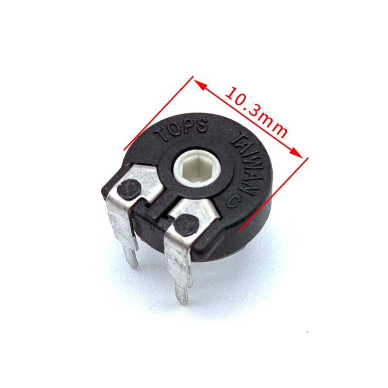 10 pcs TOPS adjustable potentiometer PT10 horizontal hexagonal thru hole replaces Spain PIHER 20K