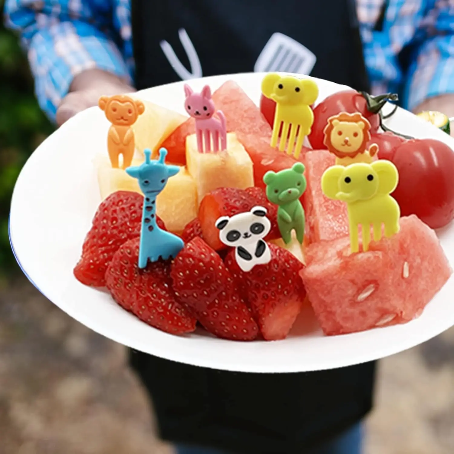 Mini-Obstgabeln, Zahnstocher, Spieß-Set für Kinder, Kinder, Tier-Lebensmittel-Picks aus Kunststoff für Bento, Lunchbox, Dekorationszubehör – Detail 5