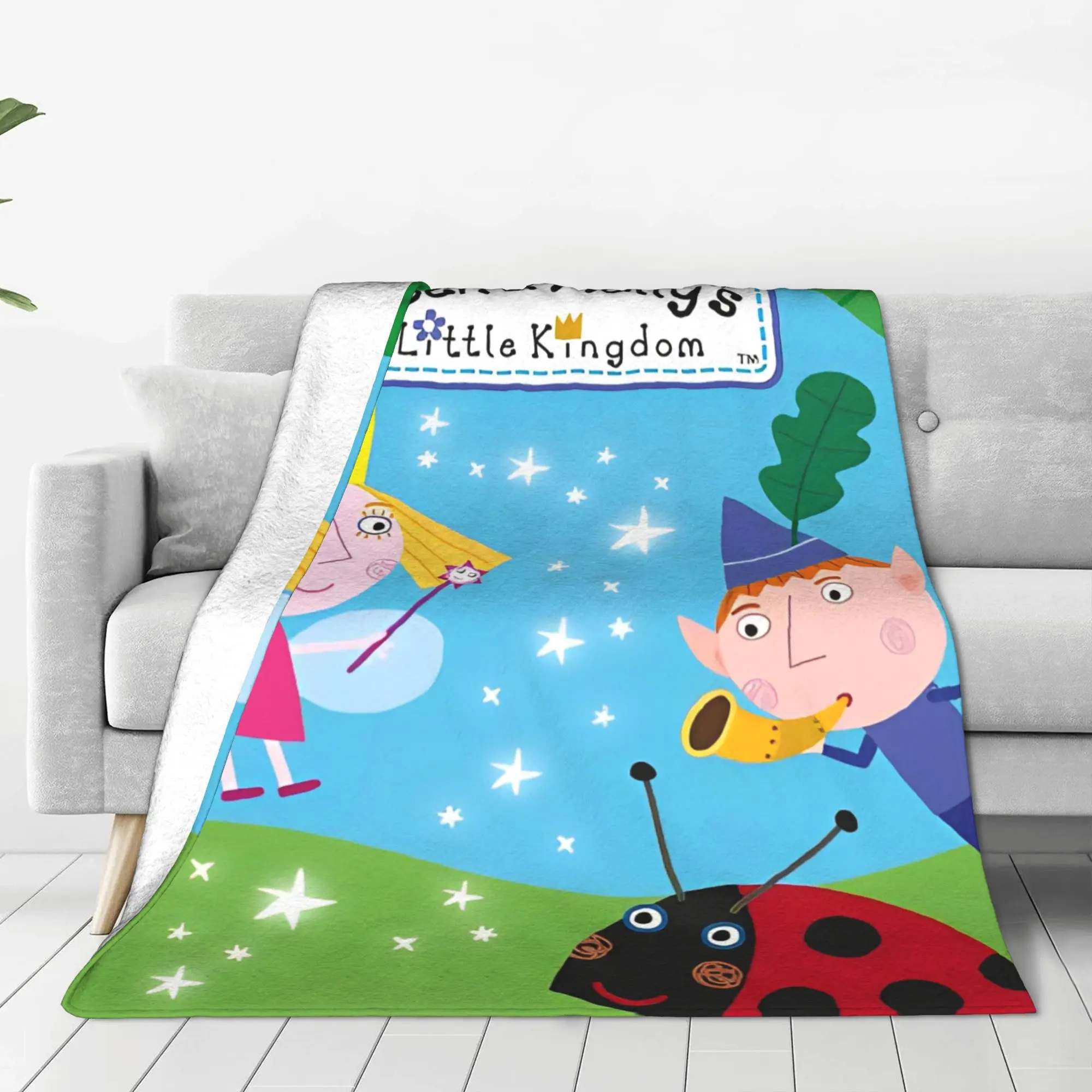 B-Ben And H-Holly Wool Blankets  Customized Throw Blankets for Home Hotel Sofa  125*100cm Rug Piece,