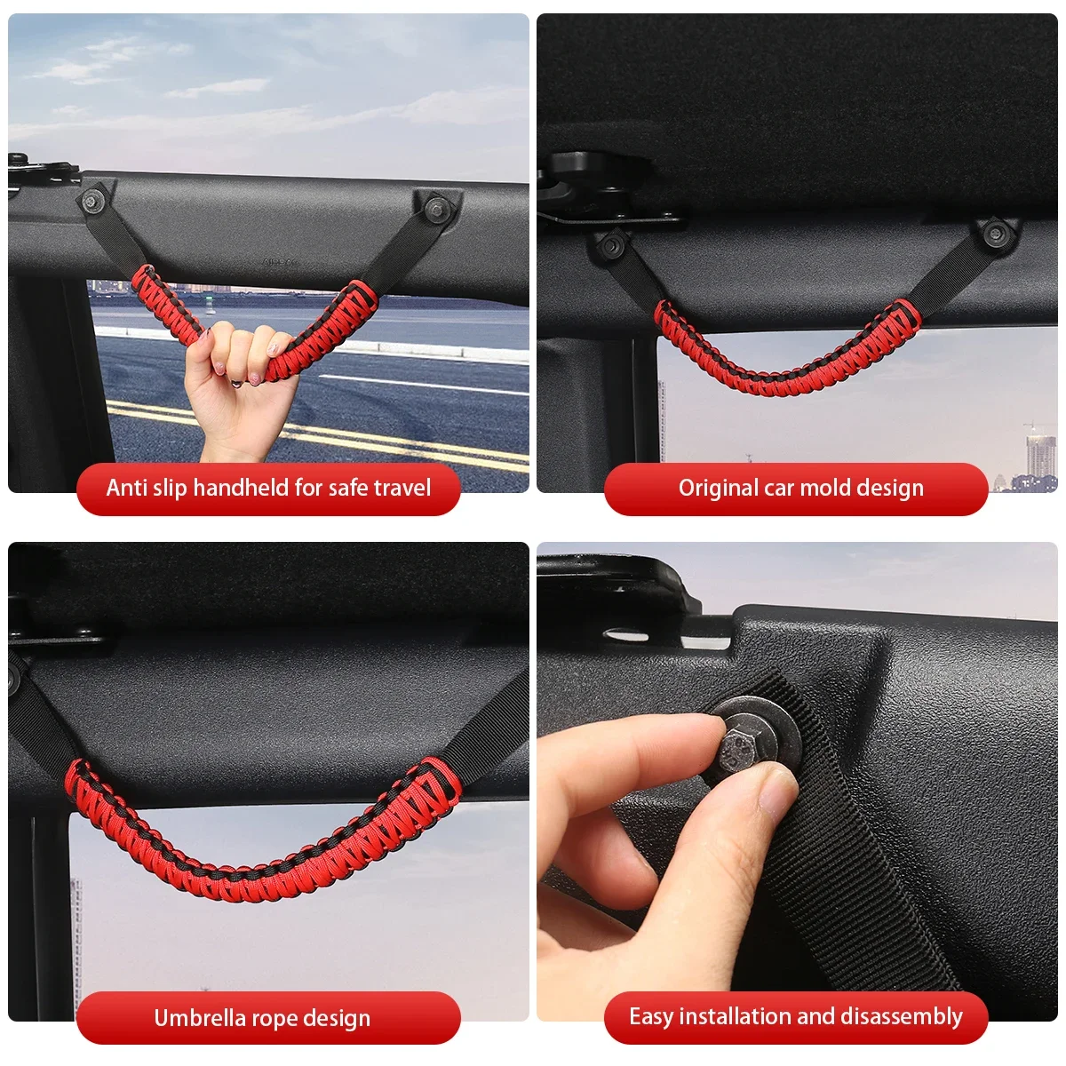 Fukumangoku The Anti Roll Bar Handle Is Compatible With Ford Bronco 2021-2024 Accessories, and the Front and Rear Roof Handles