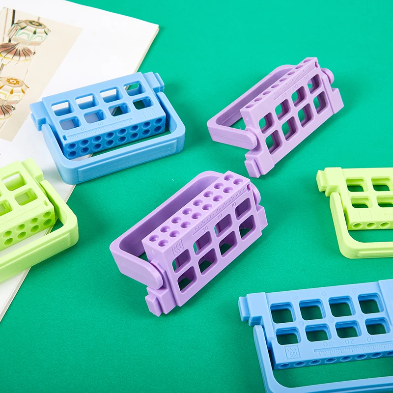 *SN 1Pc Dental Endo Files Holder 8/16 Holes 3 Colos Endo Stand Endo Tray For Endodontic Files Organizer Endo Box