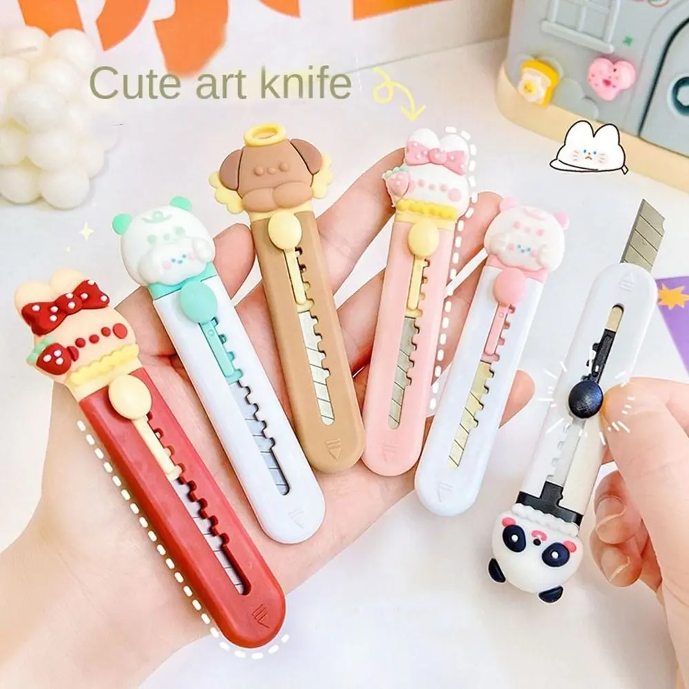 1 PCS Cute Paper Scissors Cartoon Alloy Mini Portalble Utility Knife Cutter Letter Envelope Opener Mail Knife School Supplies