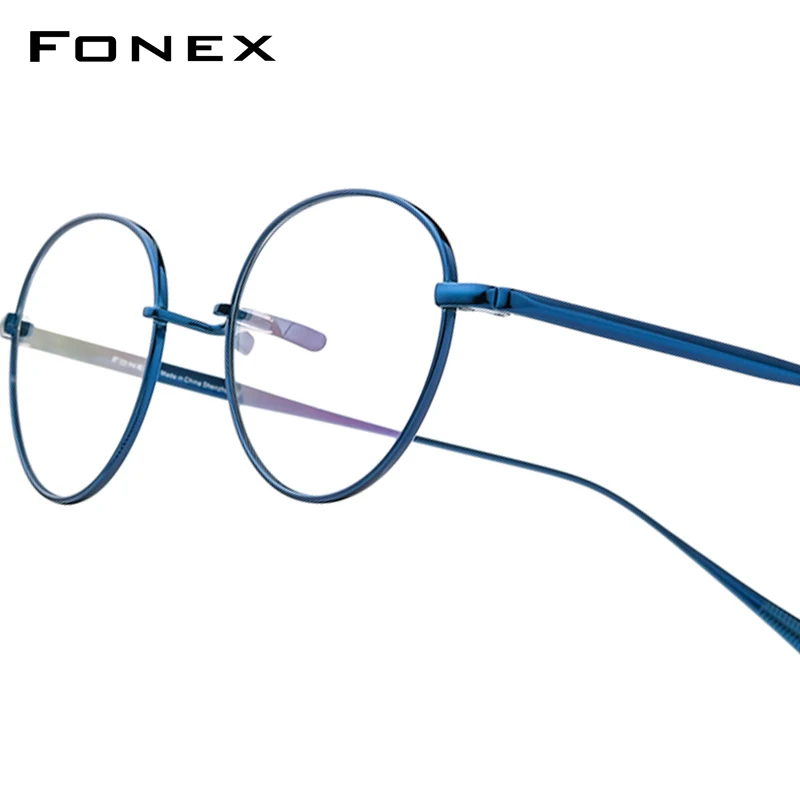 FONEX Titanium Glasses Frame Men Brand Design Retro Oval Eyeglasses Women Vintage Japanese Ultralight High Quality Eyewear 85732