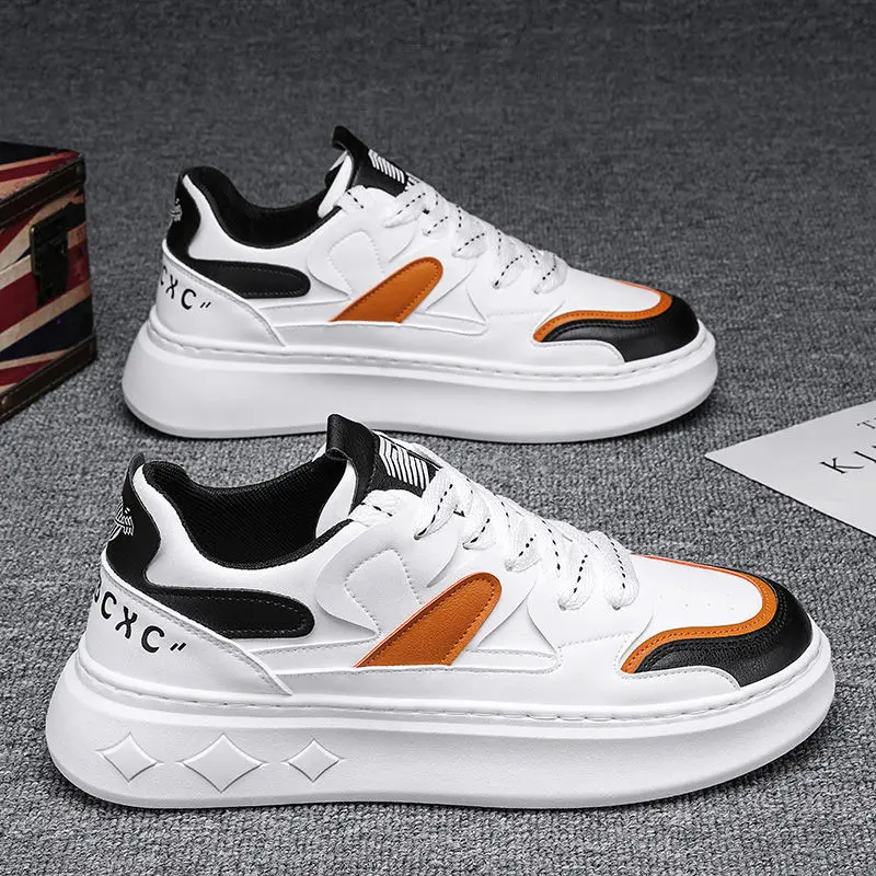 

Men's Sporty Casual Shoes Spring Autumn Low Top Thick Bottom Heightening White Trendy Shoes for Students Outdoor Leisure Foot...