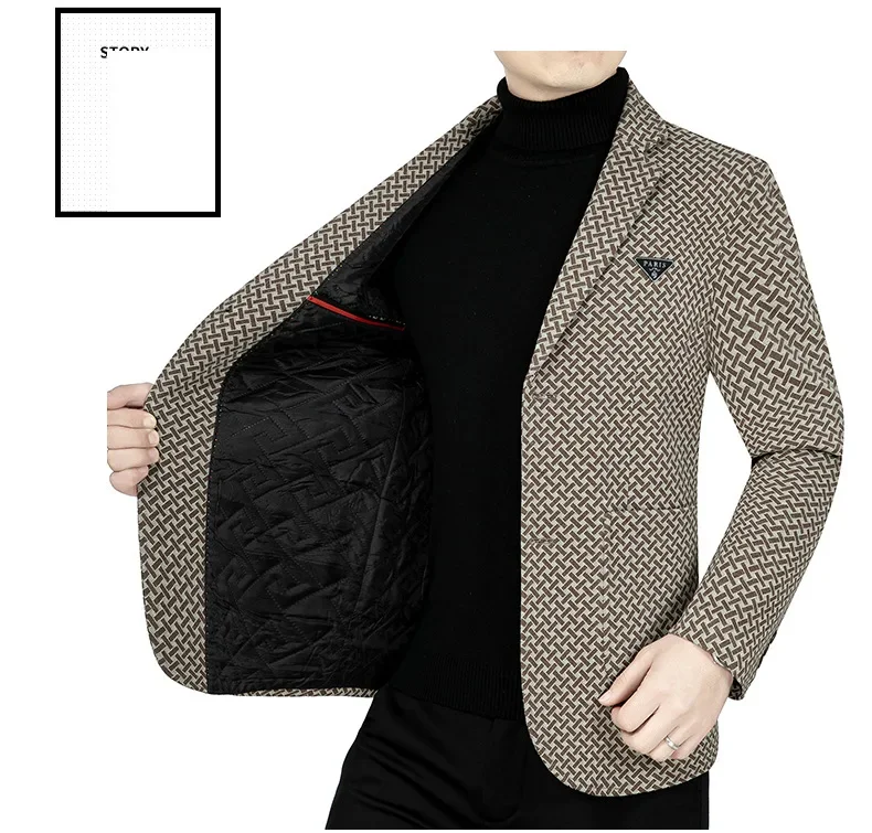 Uomini di lusso Business Casual blazer giacche nuova primavera maschile abiti a scacchi cappotti qualità uomo Slim blazer giacche cappotti 4XL