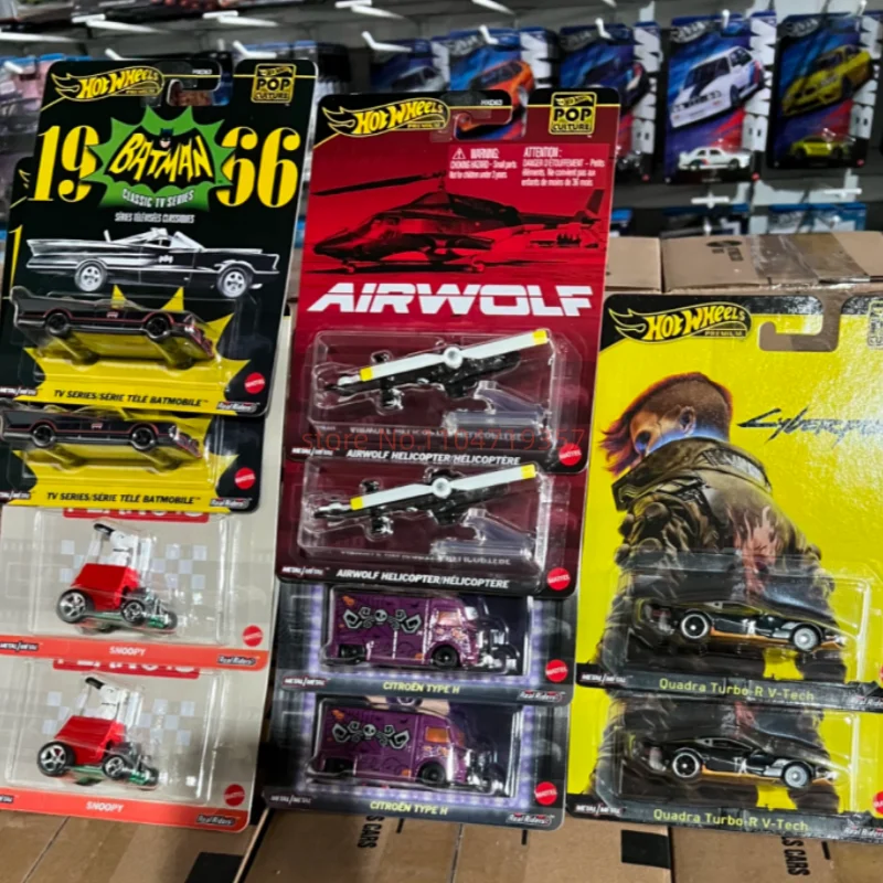 마텔 핫휠 1/64 팝 컬처 시리즈 Hxd63m 수집용 자동차 장난감 다이캐스트 차량 컬렉션 모델 자동차 장난감 크리스마스 선물