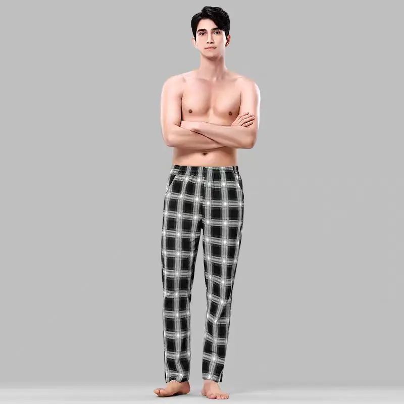 Men's Pajama Pants for Spring and Autumn, Stylish Thin Long Pants, Loose Fit, Large Size, Home Pants for Young Students, Can Be Worn Outside, Autumn Pants