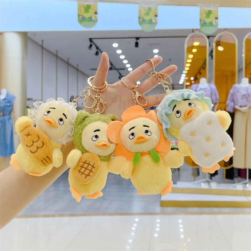 1Pc Upset Duck Work Is Troublesome Duck Plush Bag Ornament Stuffed Plush Doll Keychain Duck Plush Toy Keychain Pendant