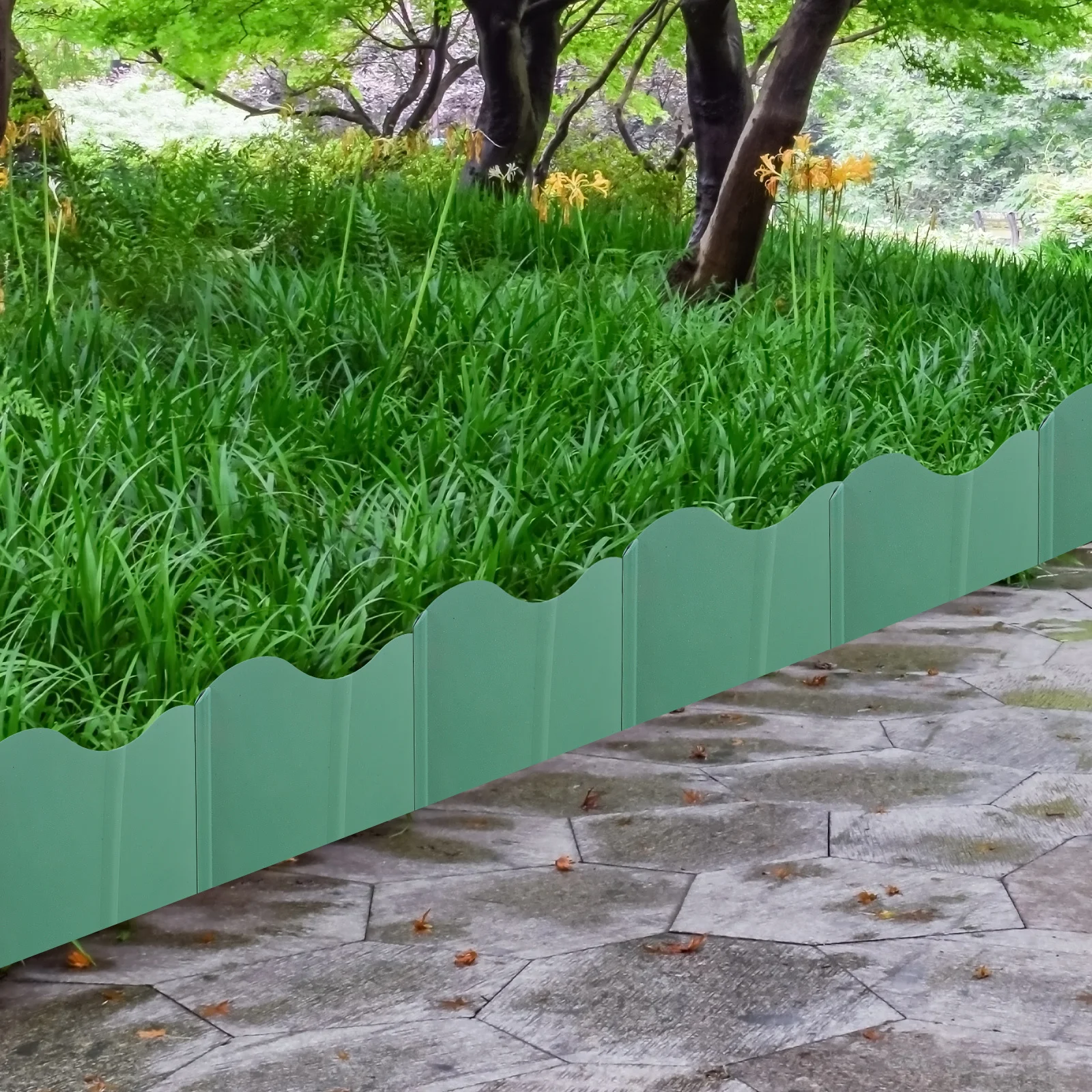 

20Pcs Plastic Garden Edging Border Lawn Fence for Yard Landscaping Waterproof Anti-Wear Garden Bed Fencing Long-Lasting Use