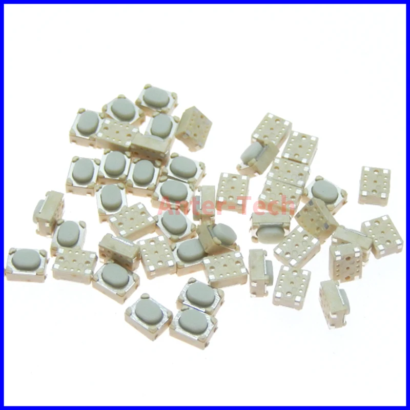 100PCS DC12V 50mA Micro Button Tact Switch SMD 4Pin 3X4X2.5MM White Tactile Tact Push Button Micro Switch Momentary 3*4*2.5mm