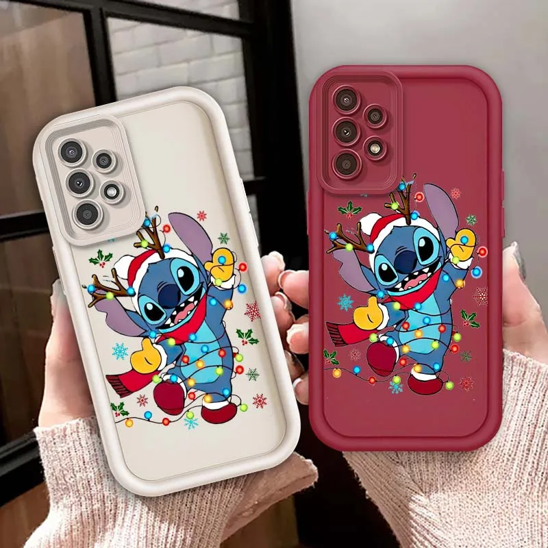 คริสต์มาสStitchการ์ตูนน่ารักสําหรับSamsung A73 A72 A56 A55 A54 A53 A35 A32 A25 A24 A23 A21s A14 A05 5Gบันไดโทรศัพท์กรณี