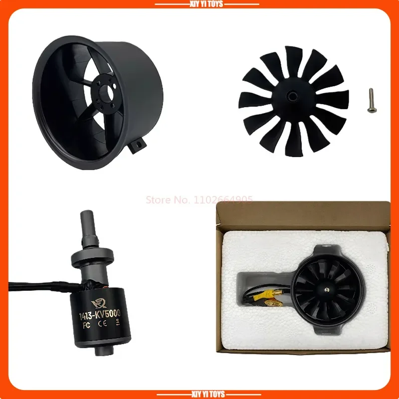 

Модель Xfly, 40 мм, 12-лопастной канальный вентилятор Edf, система блока питания 3/4 с внешним бесщеточным двигателем 4s 1413-Kv5000, для радиоуправляемых реактивных самолетов