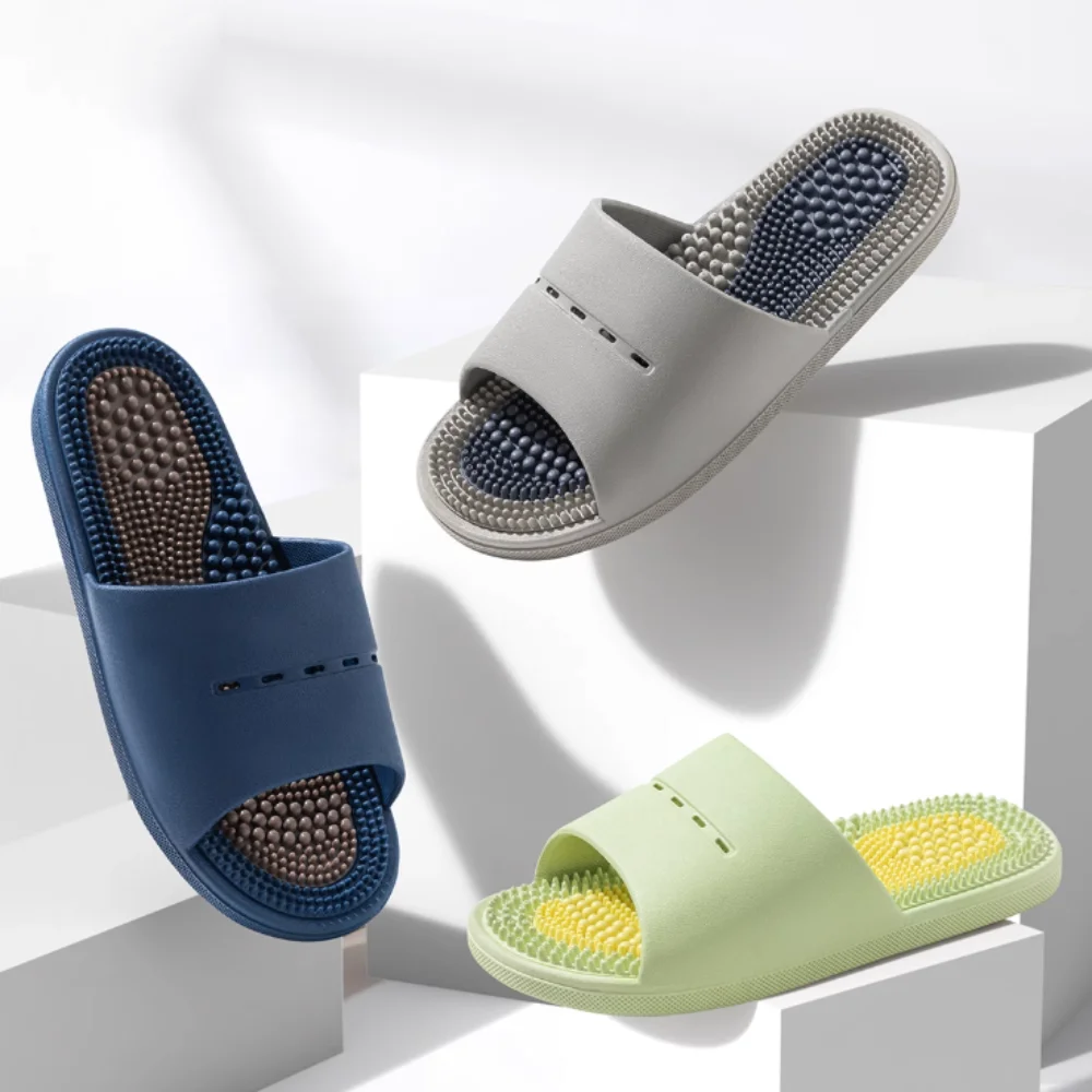 

All Match Anti Slip Thick Massage Slippers Open-toe Anti Odor Platform Flip Flops Shoes Beachwear Slides Sandals Indoor Outdoor