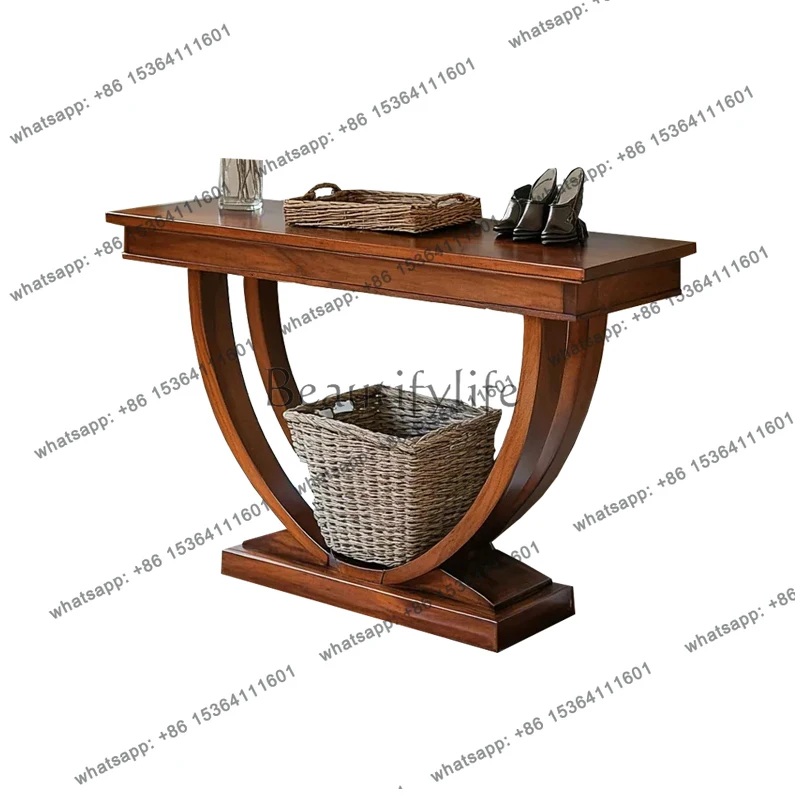 

American rural solid wood entrance platform retro living room entrance cabinet aisle corridor decoration pretty fashion new