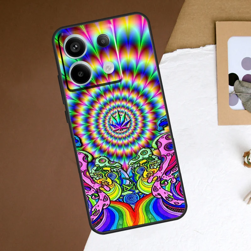 Colourful Psychedelic Trippy Art Case For Redmi Note 13 Pro Plus 9 10 11 12 Pro 9S 10S 11S 12S Cover For Redmi 12 C 10C 13C