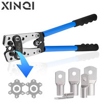 Crimping Pliers 6-50mm²/AWG 10-0 Tube Terminal Crimper Hex Crimp Tool Multitool Battery Cable Lug Cable Hand Tools HX-50B