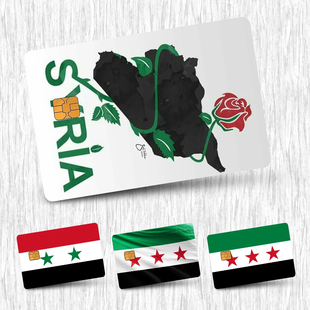 Syrian Revolution Flag Card Stickers Credit Card DIY Card Protector Stickers Waterproof Film Skin Cover