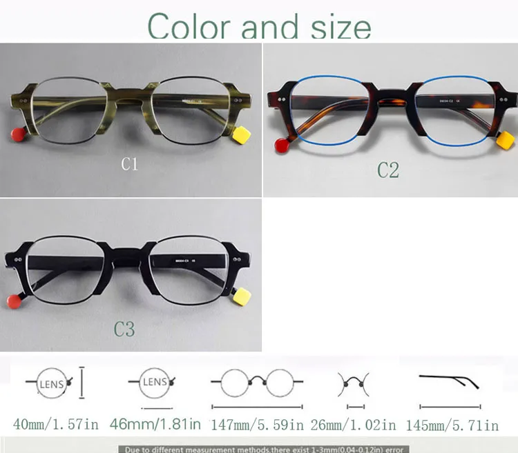 Yujo 98004 Eyeglasses — Frame Dimensions & Sizing Chart