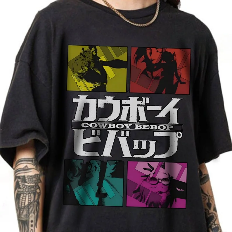 Cowboy Bebop T-shirt, Inspired Anime Spike Spiegel T-shirt Black- Anime Gift