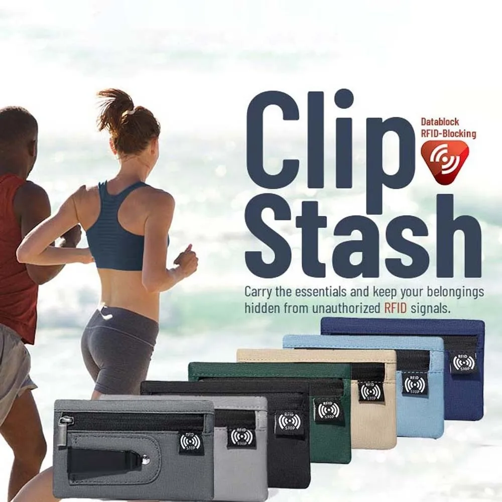 

Shopping Thin Clip Stash Pouch Multiple Card Antimagnetic Card Bag with Back Clip Simple Solid Color Short Portable Purse Men