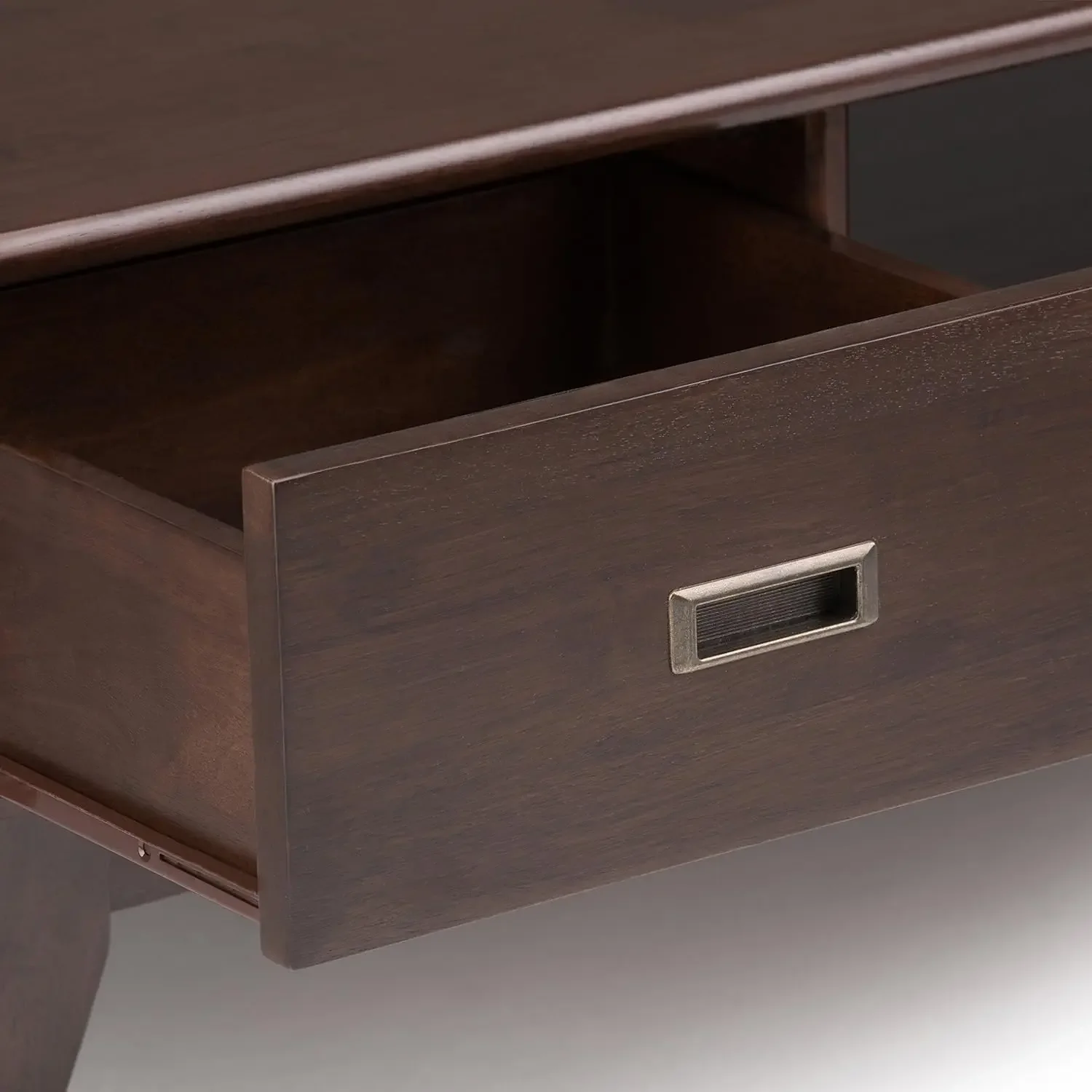 Draper SOLID HARDWOOD Mesa de centro retangular de 48 polegadas de largura em marrom ruivo médio, para sala de estar e quarto familiar