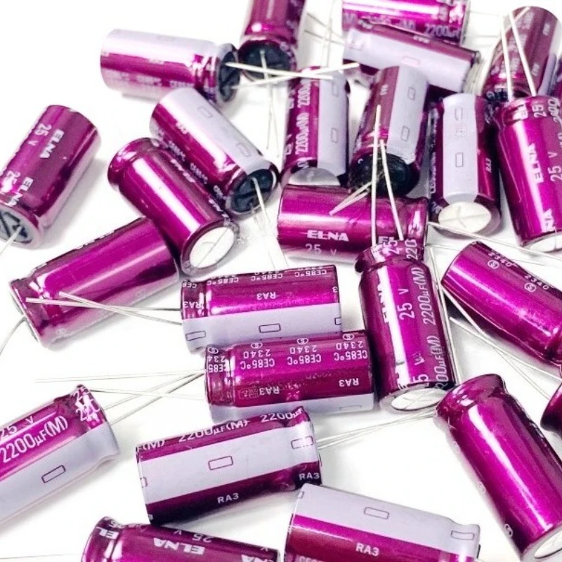 2 قطعة/10 قطعة ELNA مكثف الصوت 2200 فائق التوهج/25 فولت RA3 سلسلة 12.5x25 مللي متر 25V2200UF الأرجواني الأحمر الصوت مكثفات كهربائية #2