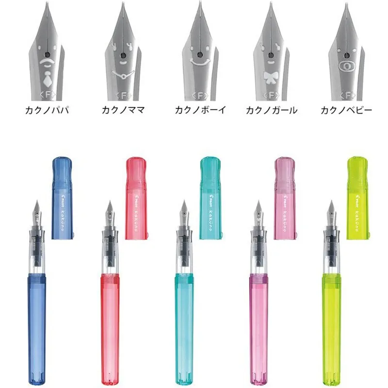 PILOT New Kakuno Transparent Color Cute Smiley Fountain Pen F&M Standard Pen-nib Calligraphy Practice Writing Stationery Pens — zdjęcie produktu 7