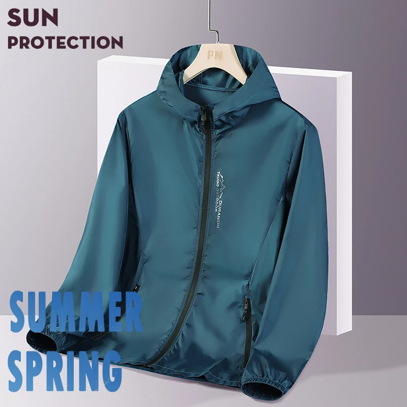 

Casual Large Size Hooded Jacket Youth Outdoor Sunscreen UV Protection Skin Clothing Men's Summer New Products Sunscreen Clothing