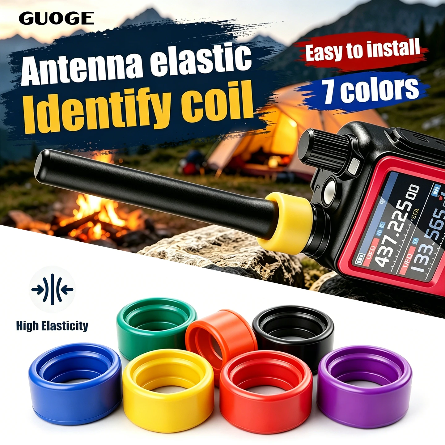 

Walkie-talkie group antenna color ring, handheld radio color identification ring, decorative logo, walkie-talkie accessory, rubb
