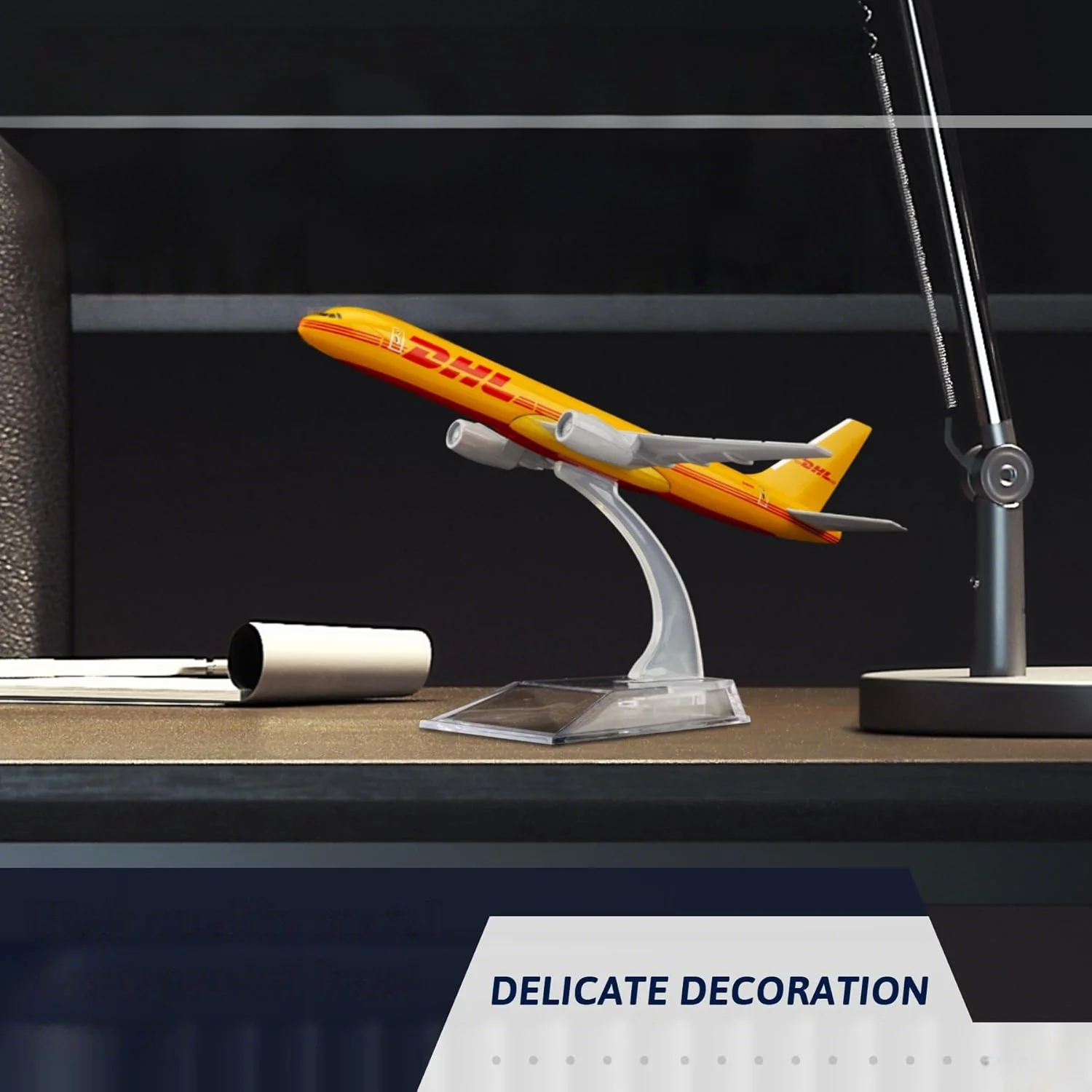 

Aviation Replica 16CM 1:400 Scale B757 DHL Freight Machine Yellow High-Quality Metal Alloy Airplane Model Toy Aircraft For Kids