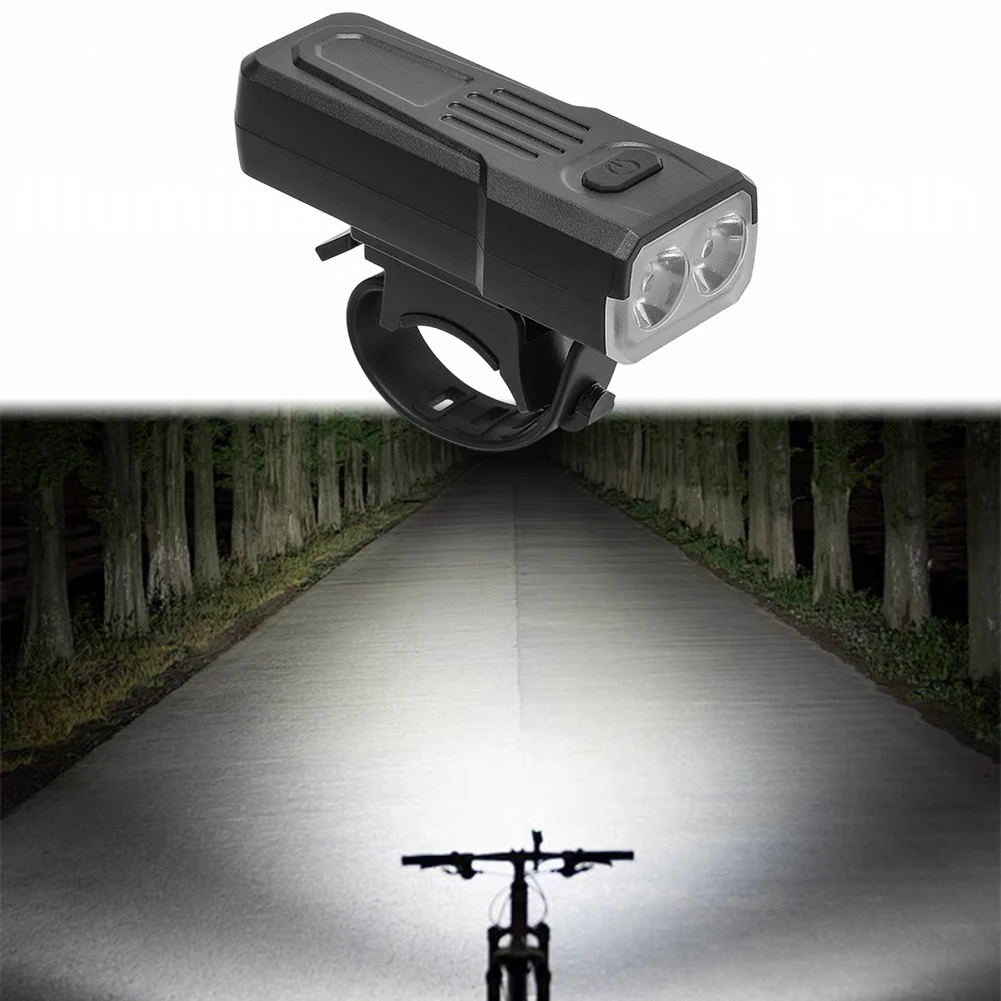 Rechargeable USB C Bike Light Dual LED 3 Modes Strong Medium Flash Toolless Installation Compact Metal/Plastic