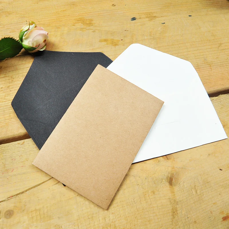 10pcs/lot Black White Craft Paper Envelopes Vintage European Style Envelope For Card Scrapbooking Gift