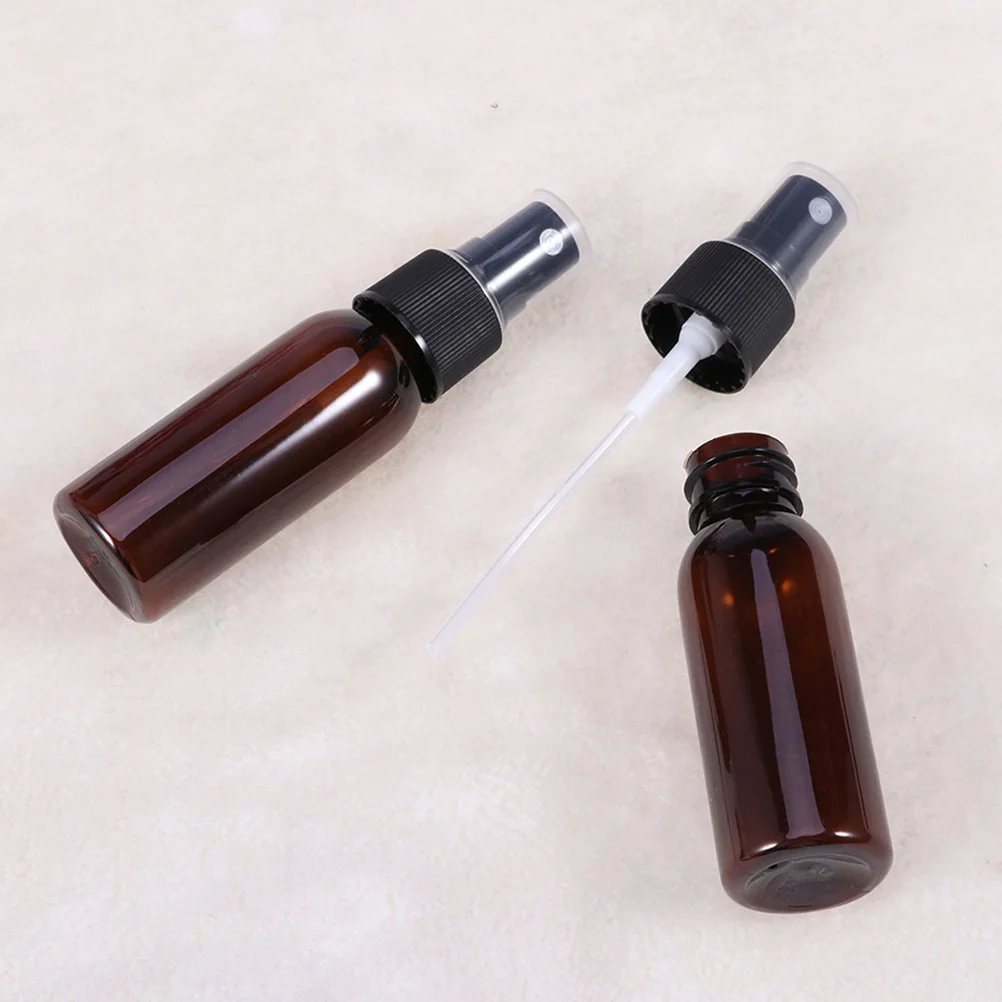 

7Pcs Brown Glass Spray Bottle Refillable Durable Compact Travel Subpackaging Press Pump Essential Oil Container