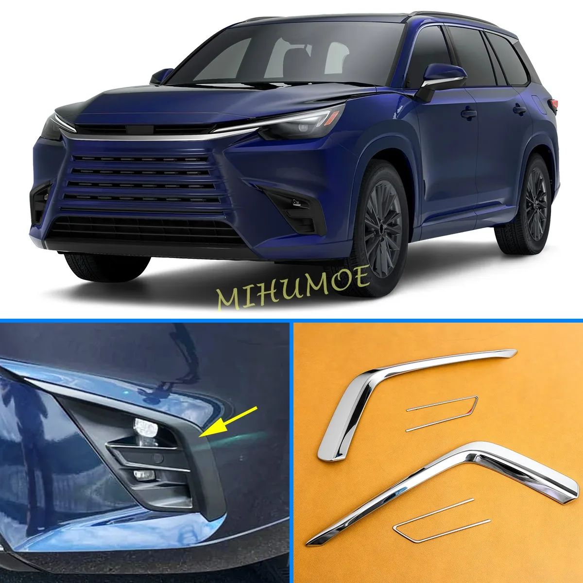 

Steel Car Front Bumper Corner Strip For LEXUS TX TX350 TX500h 2024 2025 Accessories Fog Light Lamp Eyebrow Cover Trims