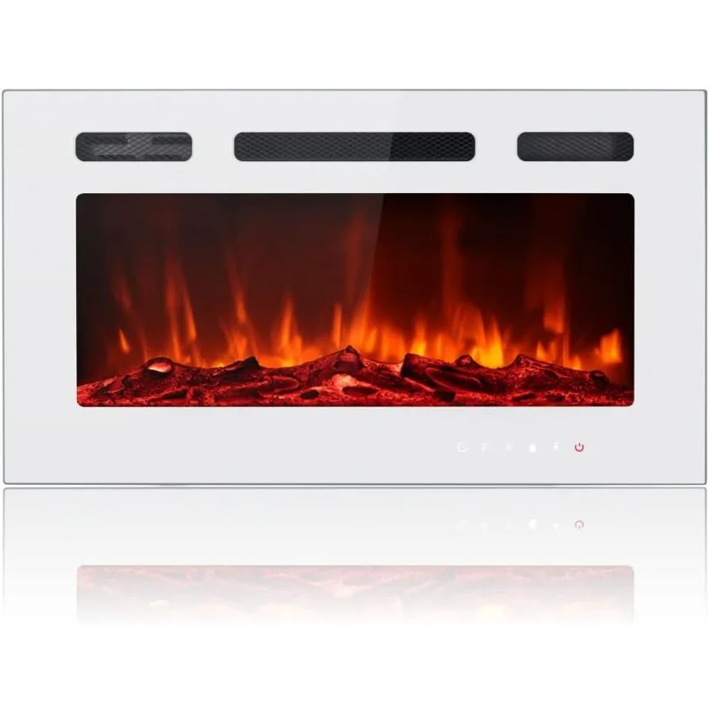 Electric Fireplace Inserts Freestanding Heater for The Living Room Floating Fireplace with 12 LED Colors, Space Heaters,30inch