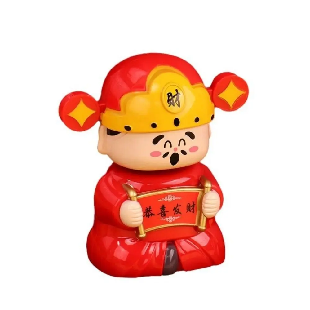 Solar Powered Solar God of Wealth Statue Wealth Attraction Automatic Nodding Nodding God of Wealth Ornament New Year Gift