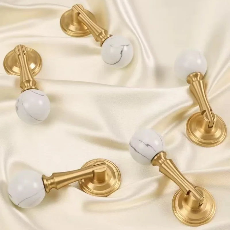 Solid Brass Natural Colorful Crystal Wardrobe Closet Door Pulls Kitchen Cabinet Pulls Drawer Knobs Cupboard Furniture Handles