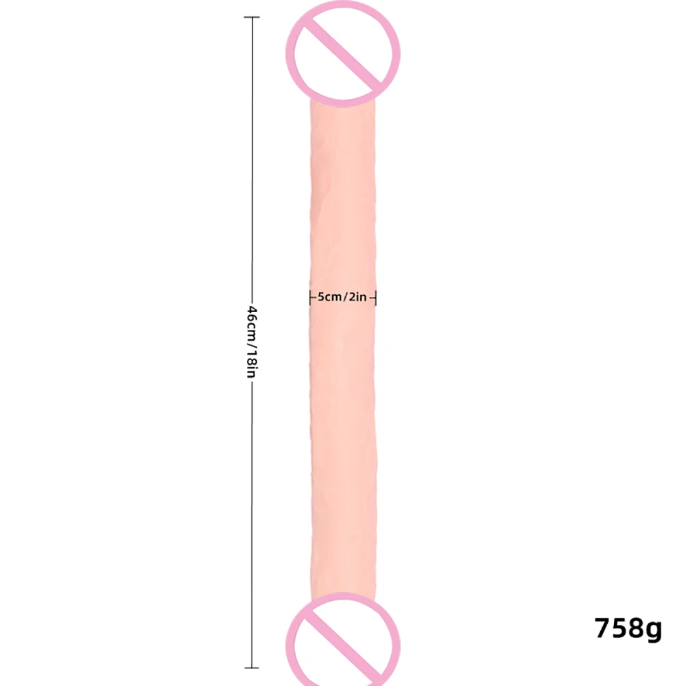 Double Head Dildo Long Realistic Penis Double Ended Phallus Flexible Big Penis for Women Masturbator for Men Sex Toy for Lesbian