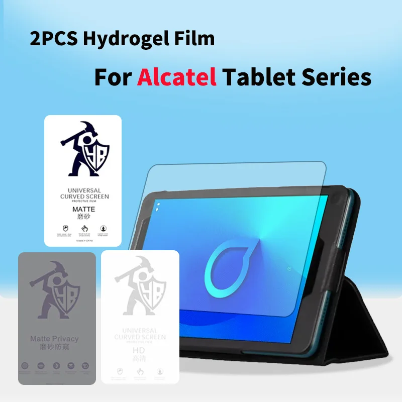 2 uds para Alcatel 3T 10,0 1T 8062 8091 JOY Tab 2 3T 8,0 Tab 10S película de hidrogel mate pantalla transparente Protentor película de tableta de cubierta completa
