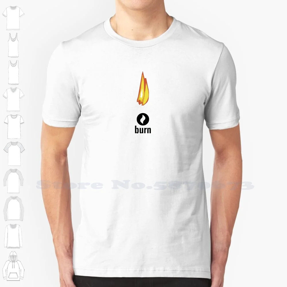 Burn Logo Casual T Shirt Top Quality Graphic 100% Cotton Tees