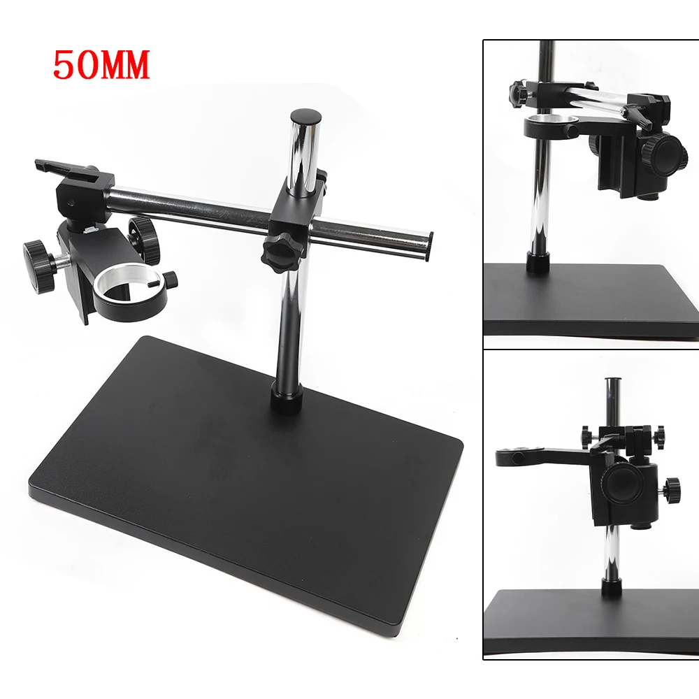 50mm Electron Microscope Universal Bracket Metal Heavy Boom Stereo Table Stand Microscope Holder Durable Platform