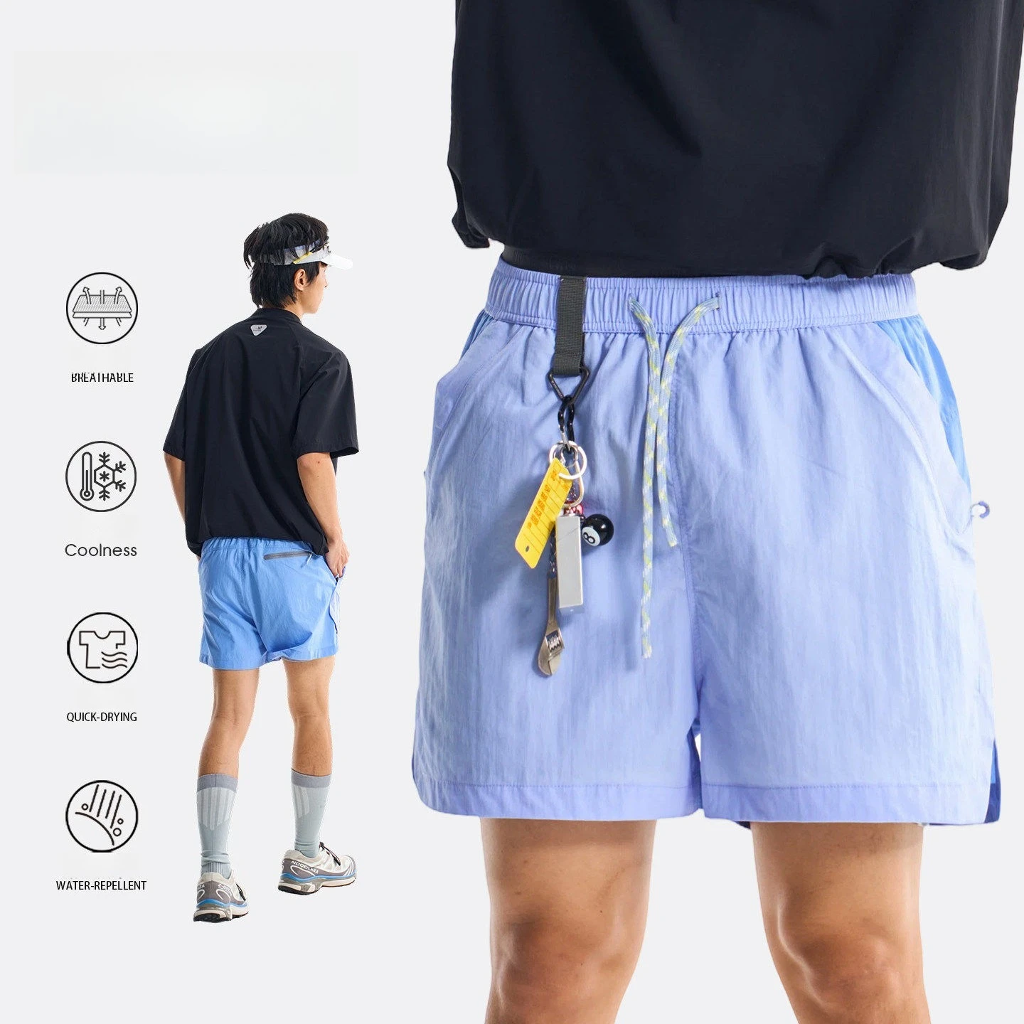 Unisex Waterproof Shorts - Quick Dry Hiking Shorts with Inner Lining Breathable Summer Sports Shorts  Men Women Camping Running