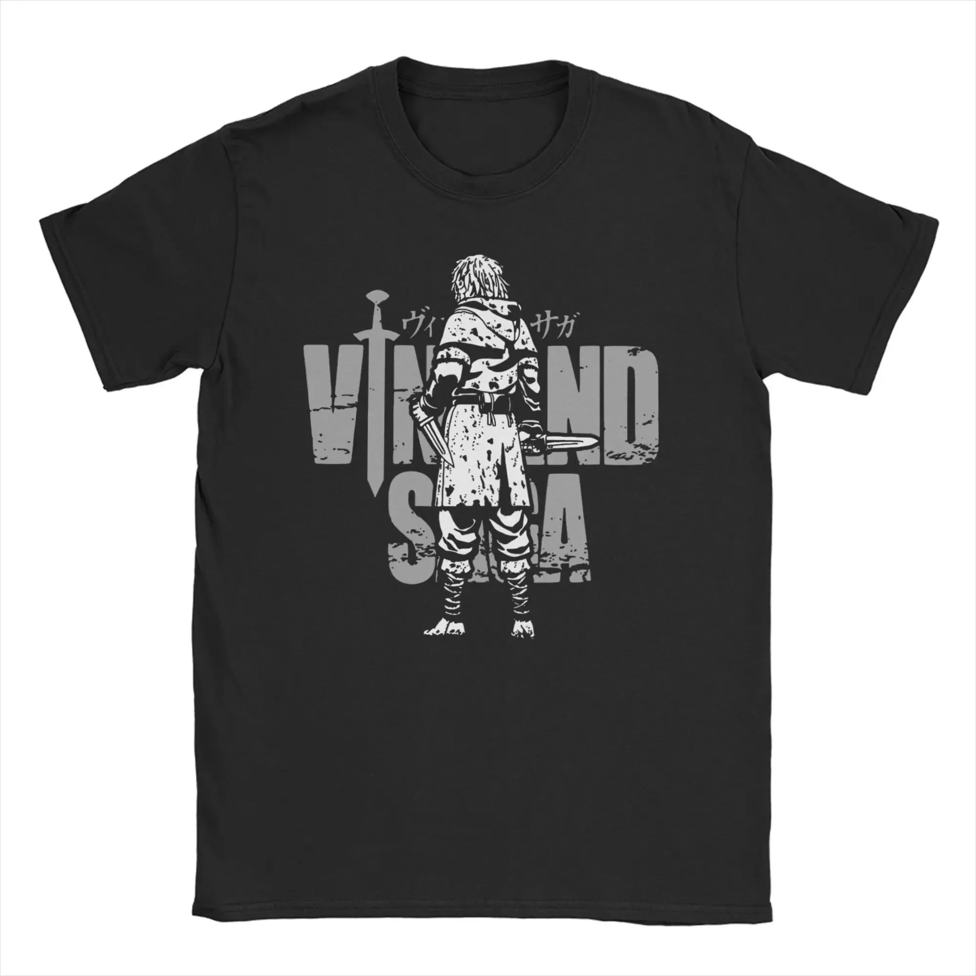 Camiseta japonesa con estampado gráfico de Thorfinn Karlsefni, camisetas de algodón, camiseta de manga corta de Vinland Saga, ropa de cuello redondo de gran tamaño
