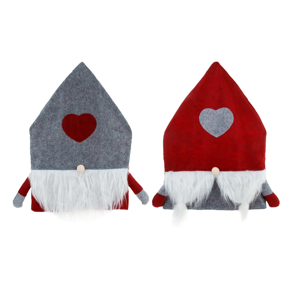 

2Pcs Decorative Chair Cover for Xmas Christmas Look Bright Color Fade Resistant Easy Fit Seat Cover for Dining Chair