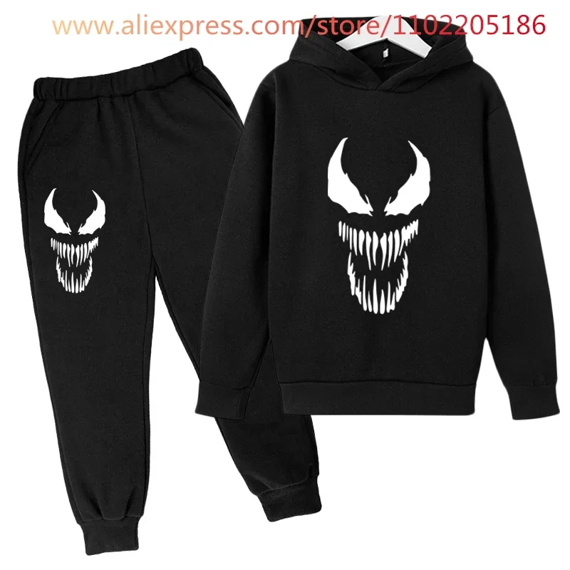 Kids Venom Hoodie Sets Clothing 2 Pieces Sets For Girls Clothes Boys Top+Pants Children's Suit Tracksuit Sportwear